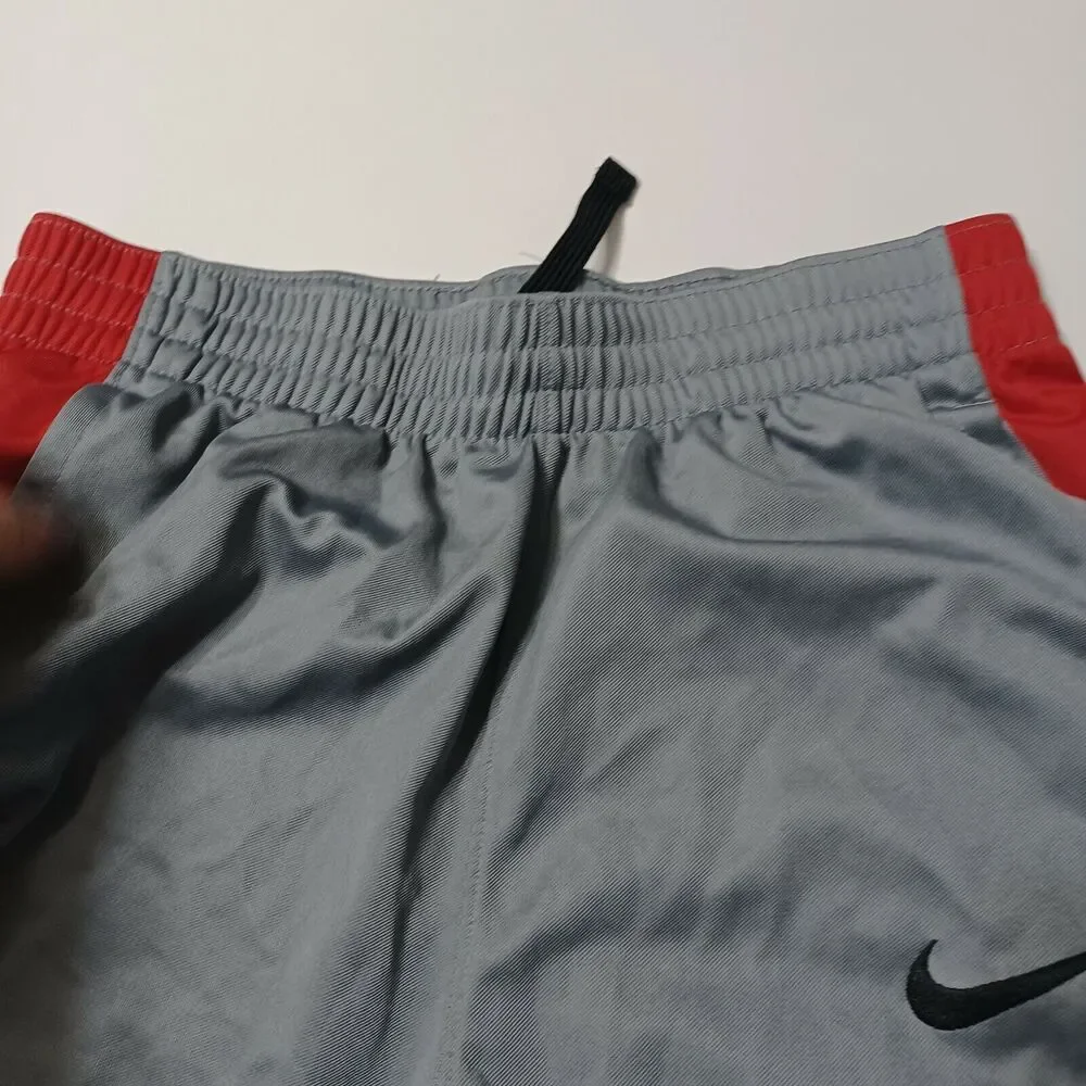 Nike Dri Fit Big Boy Extra Large Short Grey Red Stretch Elastic Waist Pull On XL